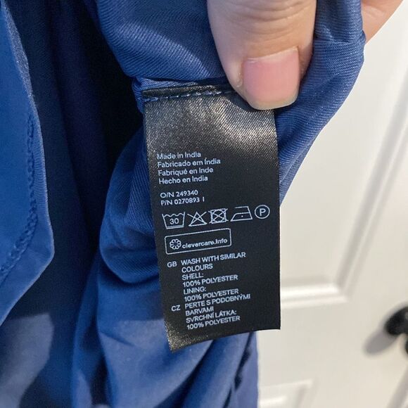 H&M Flutter Sleeve Blue Flowy Dress Size 10 - Picture 6 of 7